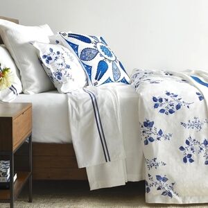 Ann Gish Blue and White Floral Duvet Cover Set